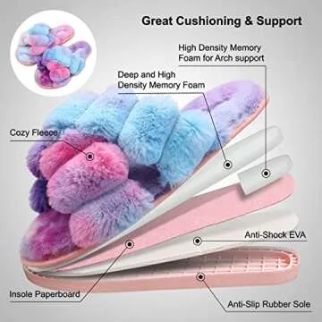 JIASUQI Fur Slides Slippers Soft Plush Comfort for Women