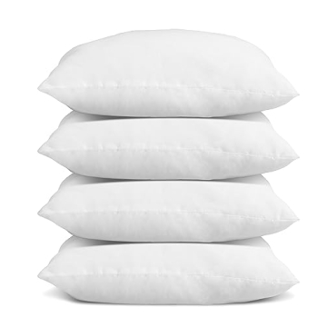 Soft 18x18-Inch Pillow Inserts Set of 4 - Machine Washable