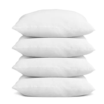 Soft 18x18-Inch Pillow Inserts Set of 4 - Machine Washable