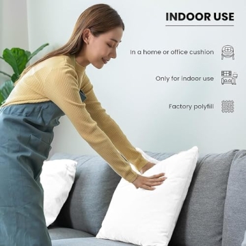 Soft 18x18-Inch Pillow Inserts Set of 4 - Machine Washable