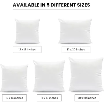 Soft 18x18-Inch Pillow Inserts Set of 4 - Machine Washable