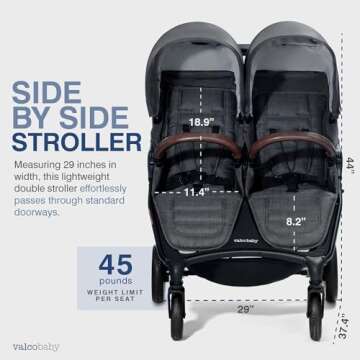 Valco Baby Trend Duo Lightweight Double Stroller 2023