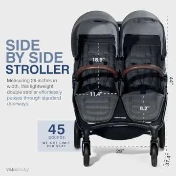 Valco Baby Trend Duo Lightweight Double Stroller 2023