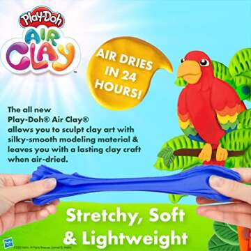 Play-Doh Air Clay Super Creation Studio - 24pcs Vibrant Colors Air Dry Clay for Kids - Modeling Clay for Kids with Accessories and Tools