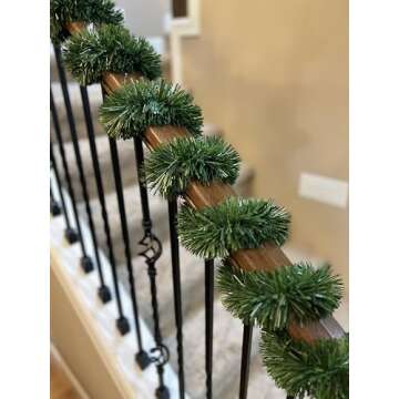 50 Foot Garland for Christmas Decorations - Non-Lit Soft Green Holiday Decor for Outdoor or Indoor Use - Premium Quality Home Garden Artificial Greenery, or Wedding Party Decorations(1, 50 FT Premium)