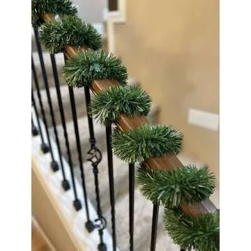 50 Foot Garland for Christmas Decorations - Non-Lit Soft Green Holiday Decor for Outdoor or Indoor Use - Premium Quality Home Garden Artificial Greenery, or Wedding Party Decorations(1, 50 FT Premium)