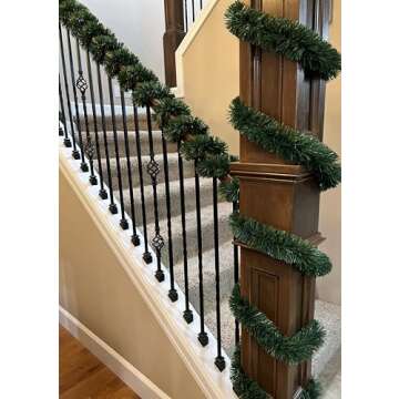 50 Foot Garland for Christmas Decorations - Non-Lit Soft Green Holiday Decor for Outdoor or Indoor Use - Premium Quality Home Garden Artificial Greenery, or Wedding Party Decorations(1, 50 FT Premium)