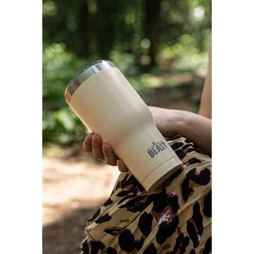 Beast 30 oz Tumbler Stainless Steel Vacuum Insulated Coffee Ice Cup Double Wall Travel Flask (Sand)
