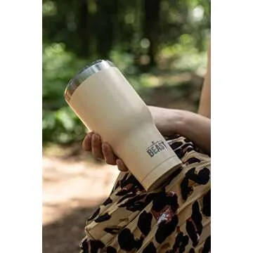 Beast 30 oz Tumbler Stainless Steel Vacuum Insulated Coffee Ice Cup Double Wall Travel Flask (Sand)