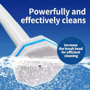 Disposable Toilet Brush Cleaning System with 50pcs Refills Pads Replacement Heads, Toilet Cleaning S...