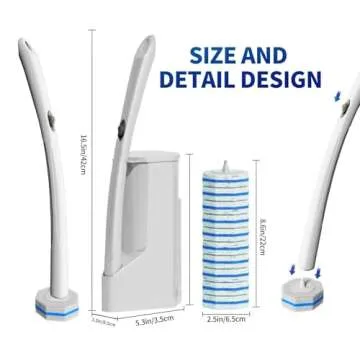 Disposable Toilet Brush Cleaning System with 50pcs Refills Pads Replacement Heads, Toilet Cleaning Stick, Wall Mounted Toliet Wand Kit Bathroom Maintenance, Toilet Bowl Cleaner Wands Holder and Set
