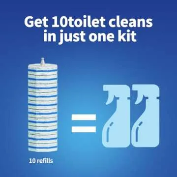 Disposable Toilet Brush Cleaning System with 50pcs Refills Pads Replacement Heads, Toilet Cleaning Stick, Wall Mounted Toliet Wand Kit Bathroom Maintenance, Toilet Bowl Cleaner Wands Holder and Set