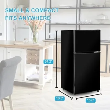 Fox Shack Compact 3.2 Cu Ft Fridge with Freezer