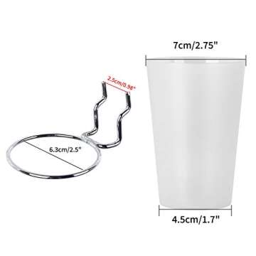 Kuhome 6 Set Pegboard Hooks with Cups, Ring Style Bins with Rings, Pegboard Cup Holder Accessories f...