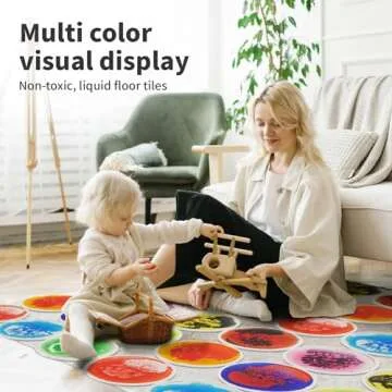 Art3d 9PCS Colorful Liquid Sensory Floor Tiles for Kids