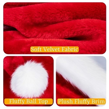 Premium Velvet Santa Hat Warm Stylish Christmas Celebrations