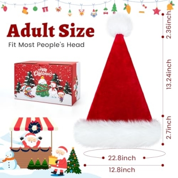 Premium Velvet Santa Hat Warm Stylish Christmas Celebrations