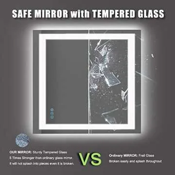 Amorho LED Bathroom Mirror 36"x36" with Dimmable Lighting