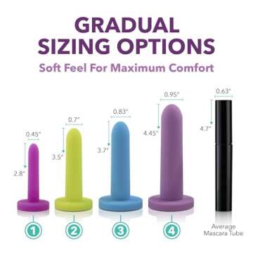 Intimate Rose Small 4-Pack Silicone Dilators for Women & Men, Sizes 1-4