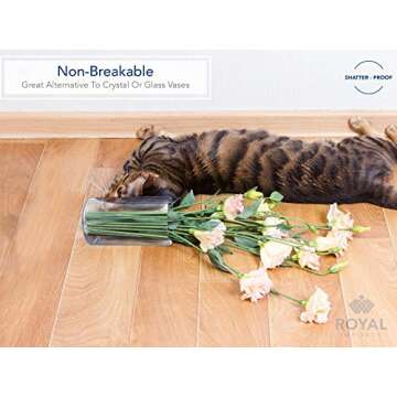 Royal Imports Flower Vase Acrylic Cylinder - Decorative Centerpiece for Home or Wedding - Non Breaka...