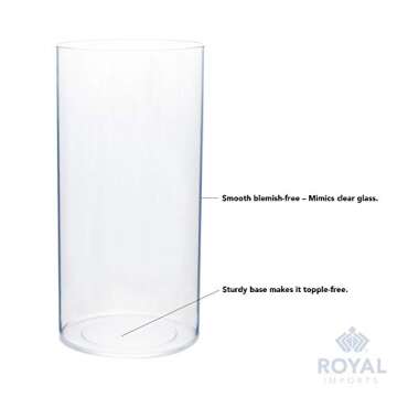 Royal Imports Flower Vase Acrylic Cylinder - Decorative Centerpiece for Home or Wedding - Non Breakable Plastic, 5"X10" Tall Round - Clear