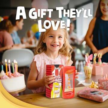 BUNMO Liquid Motion Bubbler Sensory Toy - Calming Fidget Toy for Kids & Adults, Textured Silicone Bubble Timer with Mesmerizing Liquid Flow Sensory Bottles - Small Red