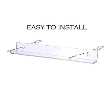 Sooyee 8 Pack Kids Floating Bookshelf, Clear Acrylic Shelves for Home