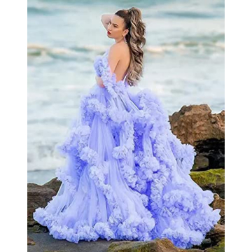 PRESEOSSA Luxurious Tulle Maternity Dress for Photoshoots