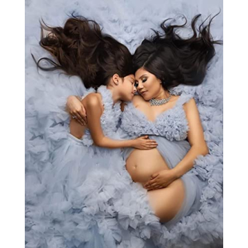 PRESEOSSA Luxurious Tulle Maternity Dress for Photoshoots