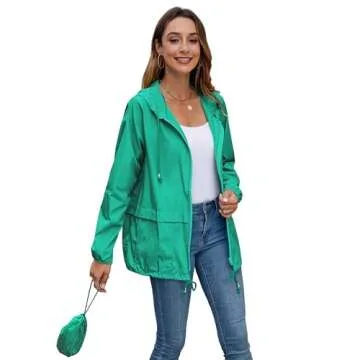 Hount Women's Waterproof Lightweight Rain Jacket S-3XL