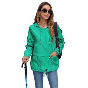 Hount Women's Waterproof Lightweight Rain Jacket S-3XL