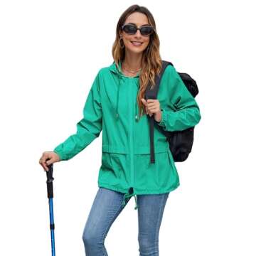 Hount Women's Waterproof Lightweight Rain Jacket S-3XL