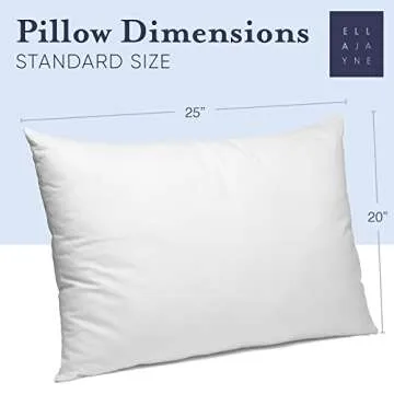 Ella Jayne - MicronOne Premium Shell Breathe Clean Pillows, Down Alternative Fill, Medium Density For Side, Stomach & Back Sleepers, Standard - 2 Pack