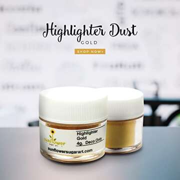 Sunflower Sugar Art 24k Gold Highlighter Dust Food Coloring