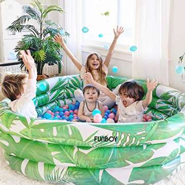 FUNBOY Giant Inflatable Luxury Tropical Palm Kiddie Pool, Year-Round Fun for Ball Pits, Swimming Poo...