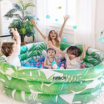 FUNBOY Giant Inflatable Luxury Tropical Palm Kiddie Pool, Year-Round Fun for Ball Pits, Swimming Poo...
