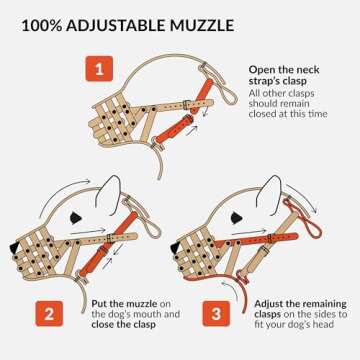 CollarDirect Leather Basket Dog Muzzle for Boxer, English American Bulldog Secure Anti-Barking Biting Chewing Adjustable Breathable (Brown)