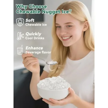 Commercial Nugget Ice Maker Machine with 12Lbs Storage Bin, 70Lbs/24H Stainless Steel Undercounter/F...