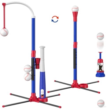 HYES 3-in-1 Baseball Set for Kids 3-5 - Adjustable Heights