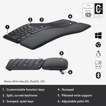 Logitech Ergonomic Keyboard - Wireless & Split Design