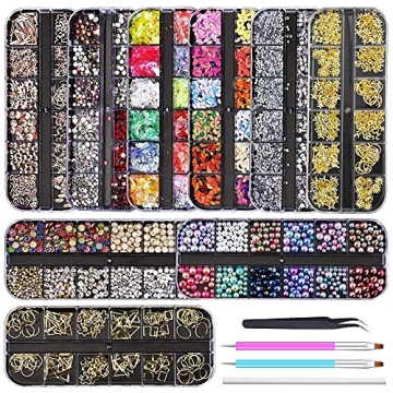 Artdone 9-Box Nail Rhinestone Set for Creative Nail Art