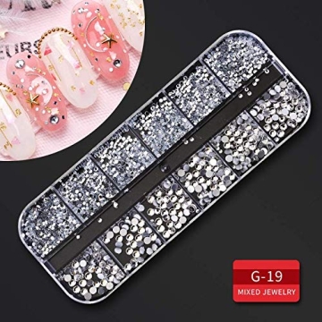 Artdone 9-Box Nail Rhinestone Set for Creative Nail Art