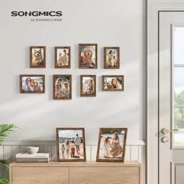 SONGMICS Picture Frames with 16 Mats, Set of 10 Collage Photo Frames, Two 8x10, Four 5x7, Four 4x6 F...