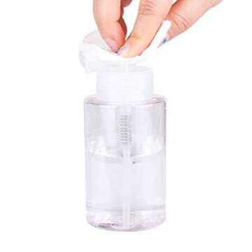 VNDEFUL 2PCS 100ml (3.5 oz) Nail Polish Remover Pump Dispensers, Empty Plastic Pump Dispenser Bottle with Flip Top Cap