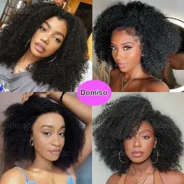 13x6 Lace Front Wigs Human Hair Curly Afro Wig Human Hair Afro Kinky Curly Transparent Lace Frontal Wigs Human Hair Pre Plucked With Baby Hair Knots Bleached 200% Density Natural Black 18 Inch
