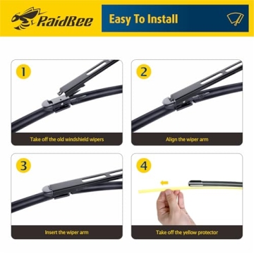 Raidbee® 26"+26" Windshield Wiper Blades Automotive Replacement for Ford Fusion 2013 2014 2015 2016 2017 2018 2019 2020 – Genuine OEM Quality (Set of 2) Pinch Tab