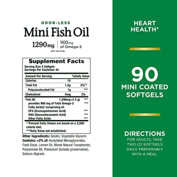 Nature's Bounty Mini Fish Oil Softgels for Heart Health