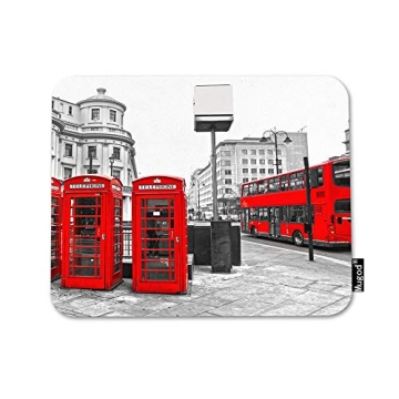 Mugod London City Mouse Pad Double-Decker Bus Design for All Mouse Types