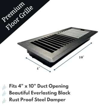 Sierra Grates 4"x10" Floor Register - Durable Steel & Modern Design