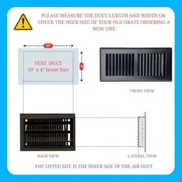 Sierra Grates 4"x10" Floor Register - Durable Steel & Modern Design